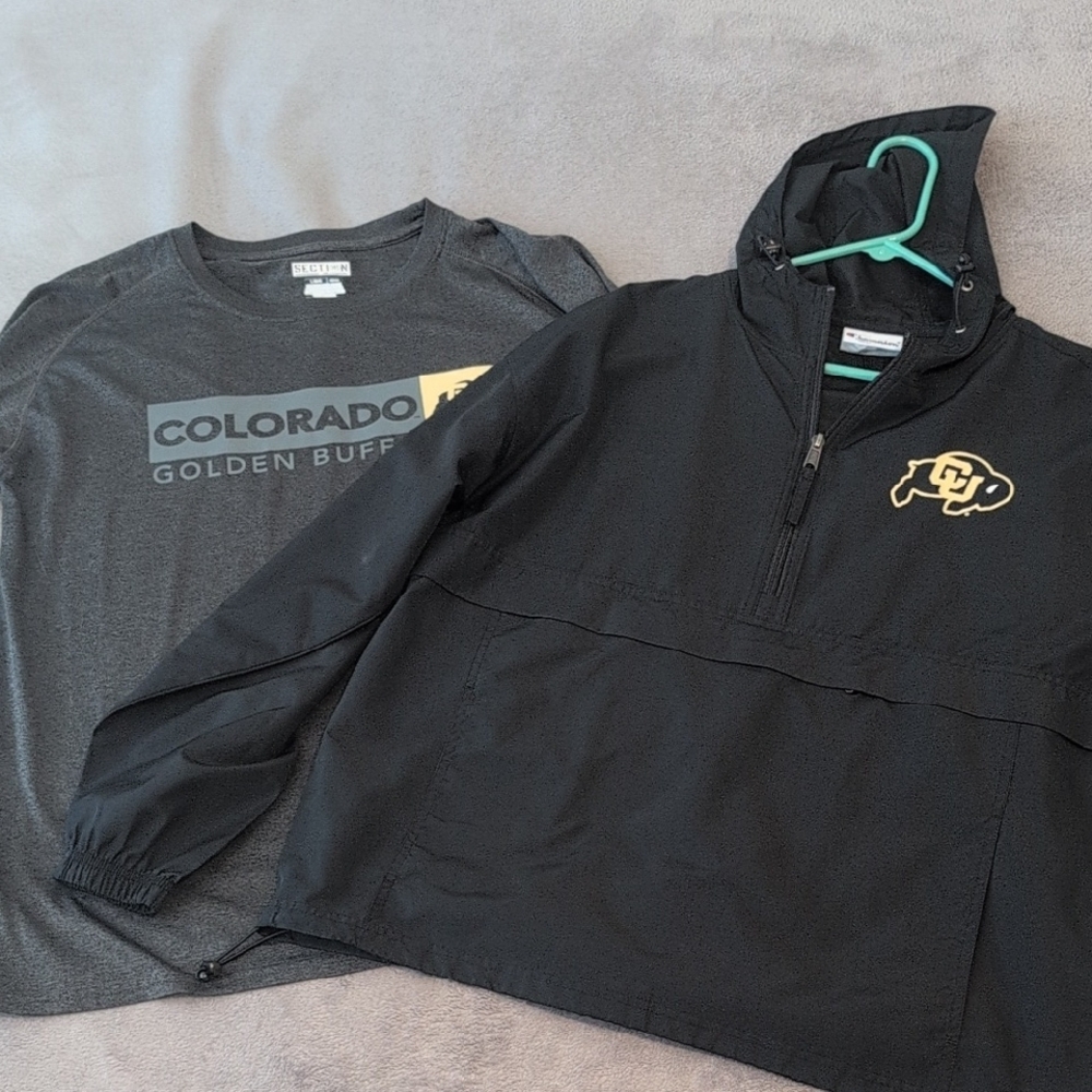 Black and Gray Colorado Golden Buffs windbreaker And Longsleeve
